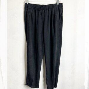 Eileen Fisher Wide Left Black Pants Women Large Pull On Lagenlook Comfort Career